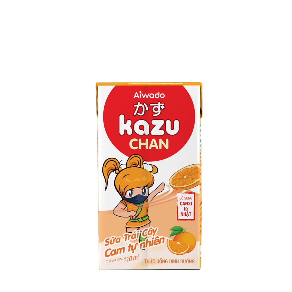[Quà tặng không bán] Lốc 4 hộp sữa trái cây Kazu Chan hương ngẫu nhiên