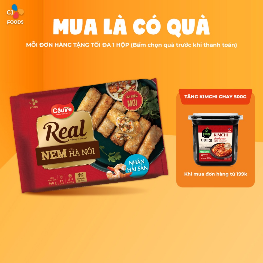 Nem Hà Nội Cầu Tre REAL 360g - nhân Thịt/ nhân Hải Sản