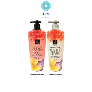 Combo dầu gội và xả nước hoa Elastine Kiss The Rose 600ml