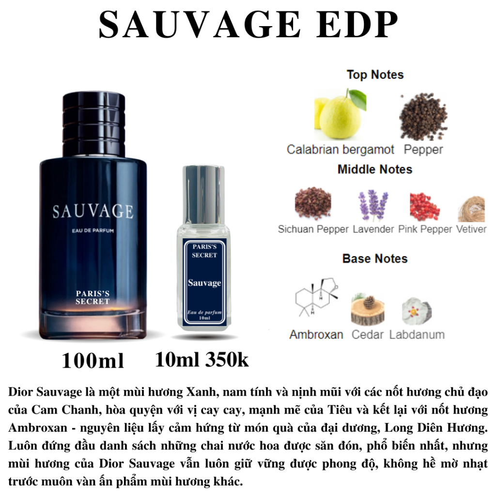 Nước hoa Nam - Sauvage EDP nam tính cuốn hút