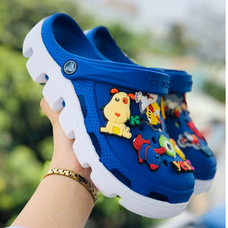DÉP CÁ SẤU cross hãng có logo cá sấu DUET SPORT - XANH DƯƠNG- dép nam nữ TẶNG 10 JITBITZ