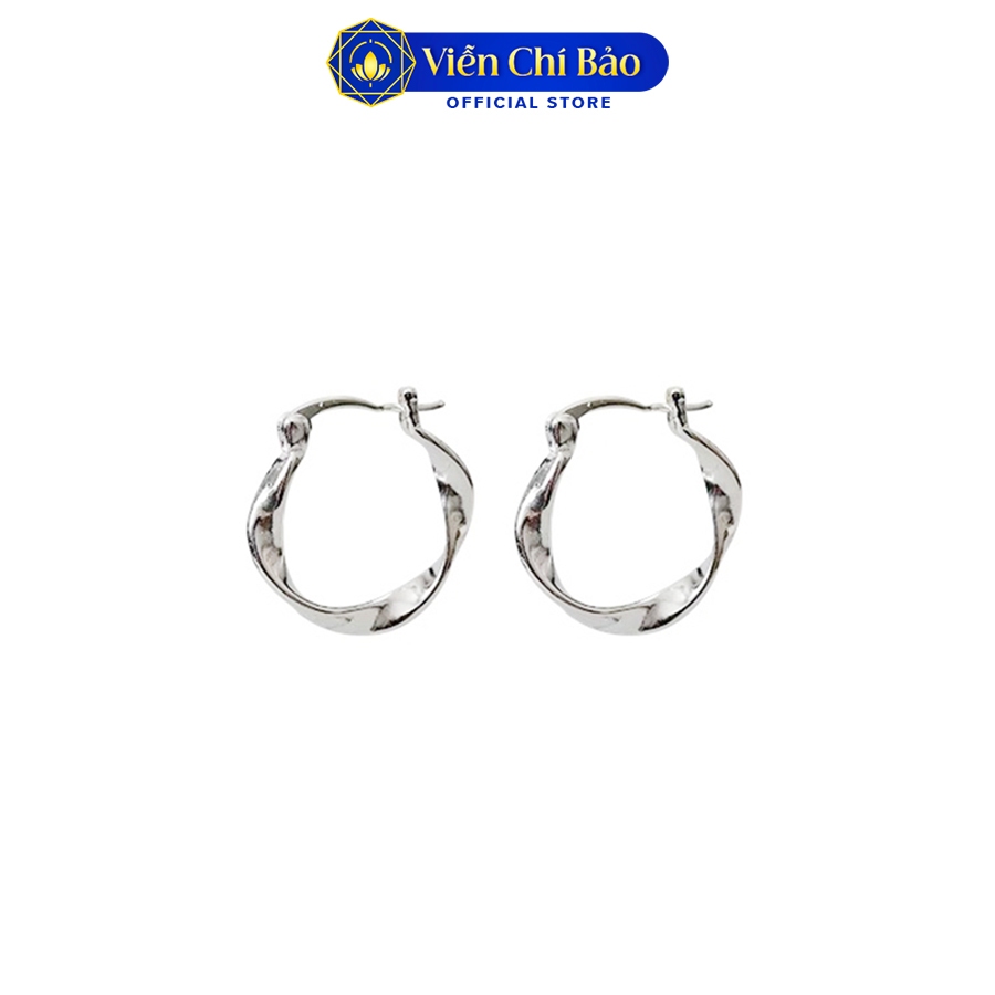Bông tai bạc nữ khóa tròn xoắn chất liệu bạc 925 thời trang phụ kiện trang sức nữ Viễn Chí Bảo B400606x