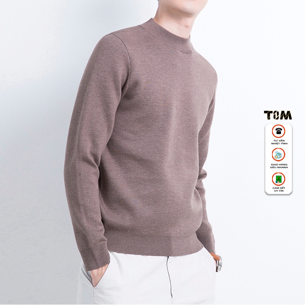 Áo len nam cổ lọ cổ 3cm trơn kiểu dáng hàn quốc AL3001