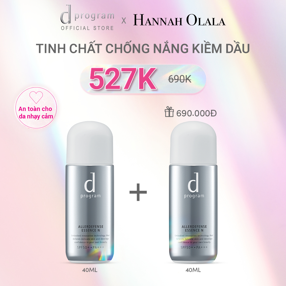 [Hannah Olala x Dprogram] Bộ đôi Essense chống nắng kiềm dầu SPF50+ PA+++ d program Allerdefense Essense 40ml_18113 x 2