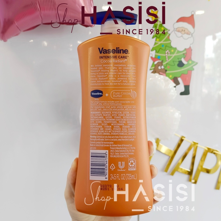 SỮA DƯỠNG THỂ VASELINE - Intensive Care Cocoa Glow Body Lotion 725ml