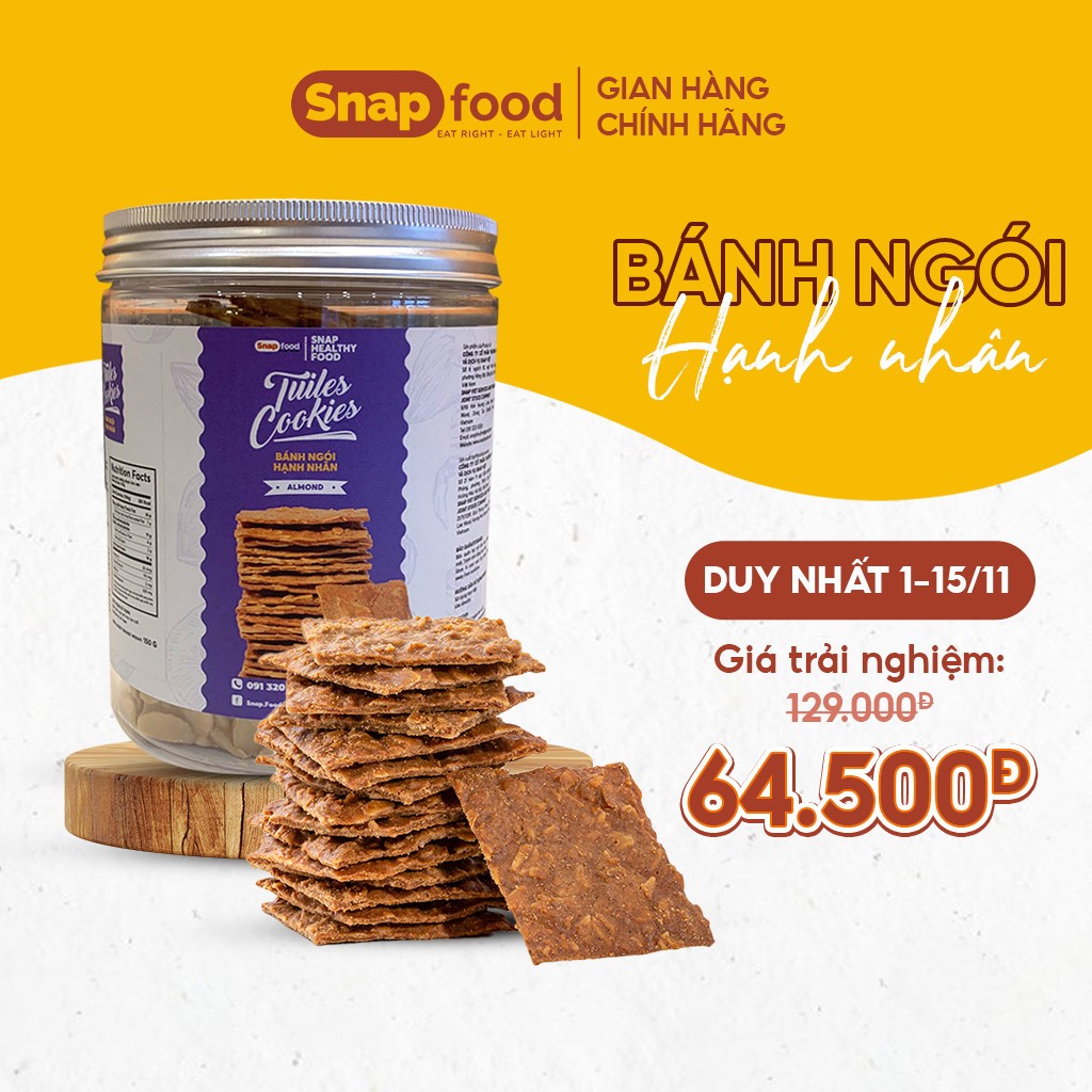 Bánh Ngói dinh dưỡng eatclean Hạnh nhân 150gram