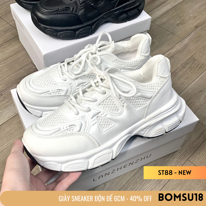 Giày thể thao nữ ST88 2023 phong cách Hàn Quốc - sneaker độn đế 6cm
