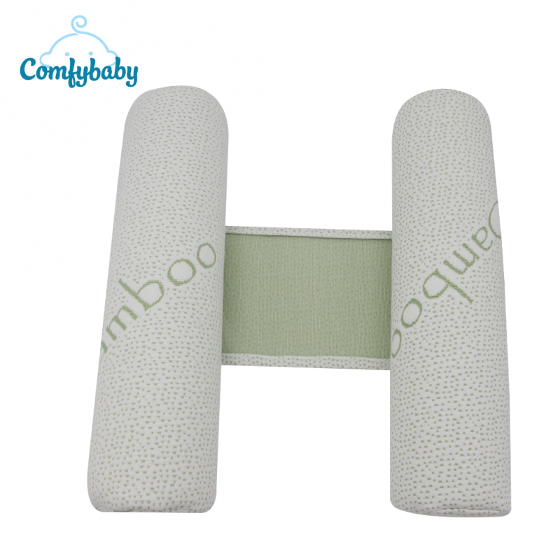 Gối chặn - Gối ôm 2in1 cho bé vỏ sợi tre Bamboo Comfybaby 40x10cm, gối chặn kháng khuẩn cho trẻ sơ sinh - Monnie Kids