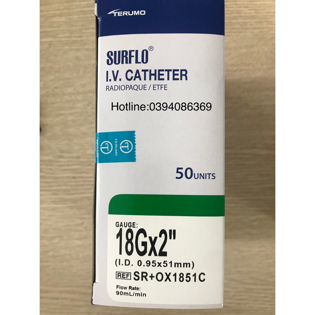 Kim Luồn Tĩnh Mạch Terumo -Nhật Bản,Số 16G,18G,20G,22G,24G