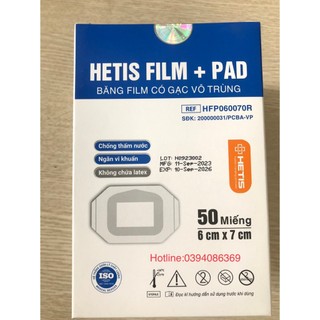 Hetis film + pad – băng film có gạc vô trùng