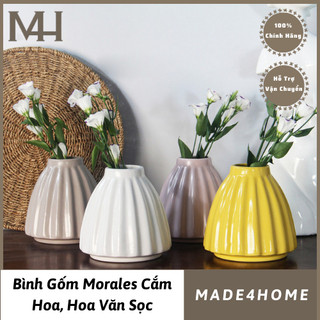 Bình hoa gốm Morales hoa văn sọc - Made4Home