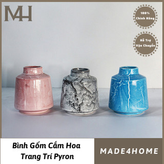 Bình Gốm Pyron Hoạ Tiết Rạn Trang Trí - Bình Cắm Hoa Trang Trí - Bình Hoa Decor - Gốm Sứ Việt Nam