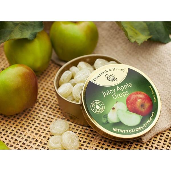 Kẹo Hộp Thiếc Đức Cavendish Harvey Hương Táo Juicy Apple Drops