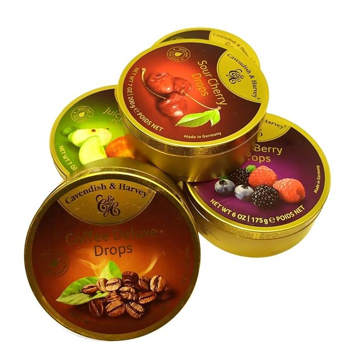 Kẹo Hộp Thiếc Đức Cavendish Harvey Hương Táo Juicy Apple Drops