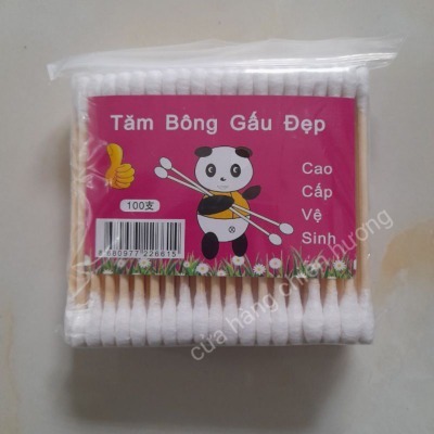 1 Túi Tăm Bông Thân Gỗ Gấu Đẹp 100 chiếc  K8