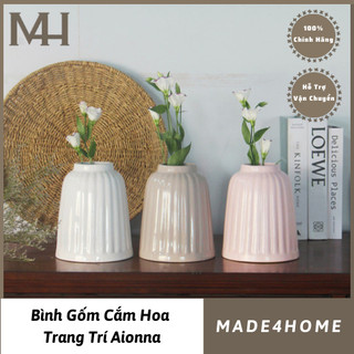 Bình hoa gốm sọc Aionna - Made4Home