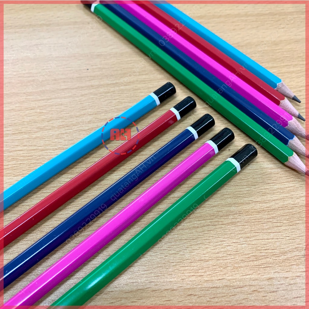 Bút chì màu sắc 2B khắc tên theo yêu cầu, dùng cho học sinh và sinh viên
