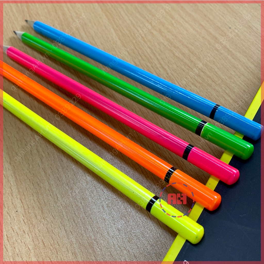 Bộ 5 bút chì 2B khắc tên theo yêu cầu, màu sắc trẻ trung, dùng cho học sinh, sinh viên, giáo viên