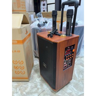 Loa kéo kiomic k88 gỗ tặng 2 míc không dây