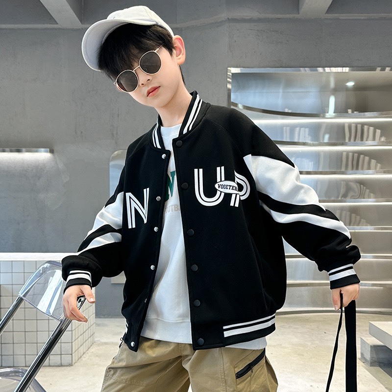 Áo bomber 14-48kg dành cho cả bé trai và bé gái mẫu ENNUR chất vải nỉ cotton dày dặn giữ ấm tốt
