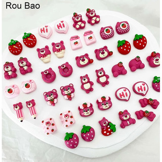 Charm gấu dâu làm nail