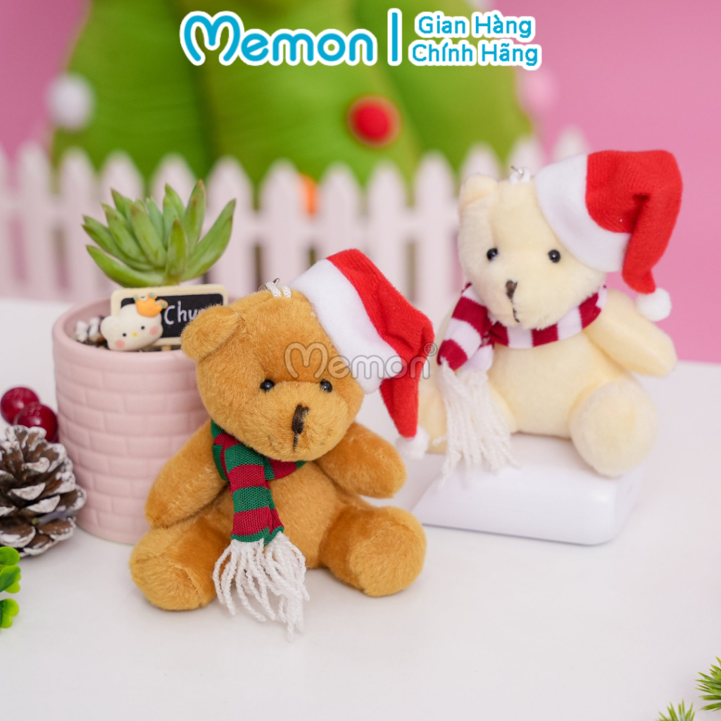 Móc Khóa Gấu Bông Noel Cao Cấp Memon