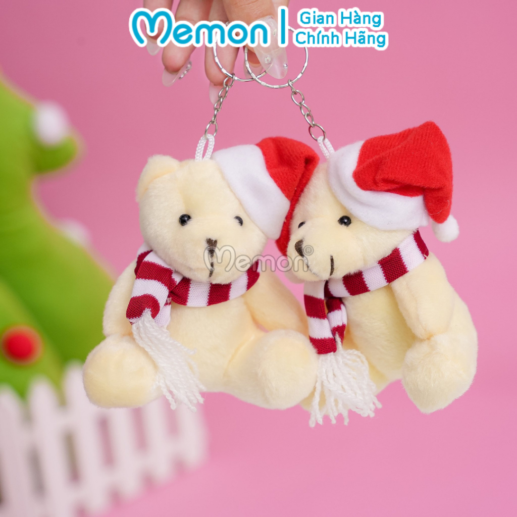 Móc Khóa Gấu Bông Noel Cao Cấp Memon