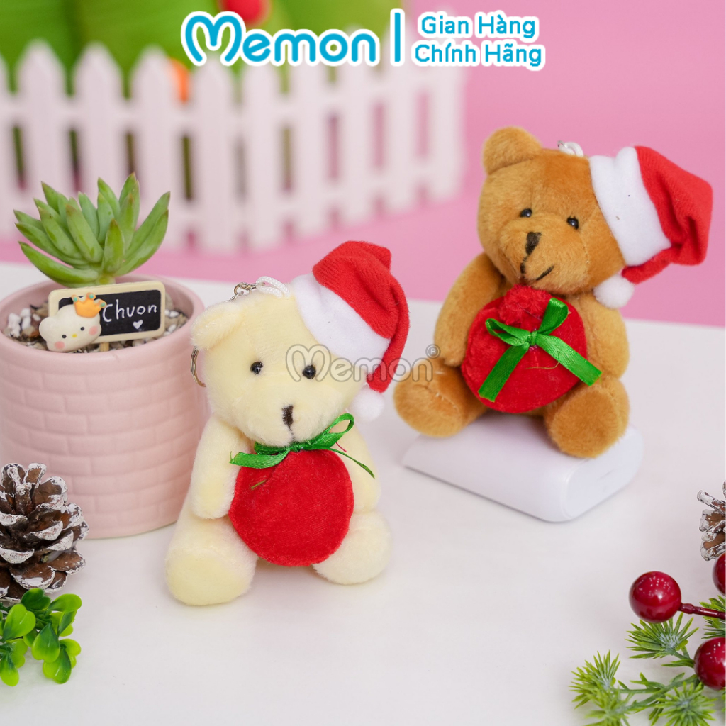 Móc Khóa Gấu Bông Noel Cao Cấp Memon
