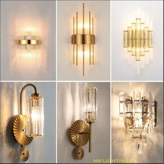 Đèn tường pha lê KAISE phong cách sang trọng trang trí nhà cửa hiện đại dùng bóng led đui xoáy