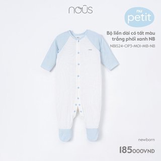 NOUS - Body có tất màu trắng phối xanh NB - Nu Petit - NB FL - ZN220A