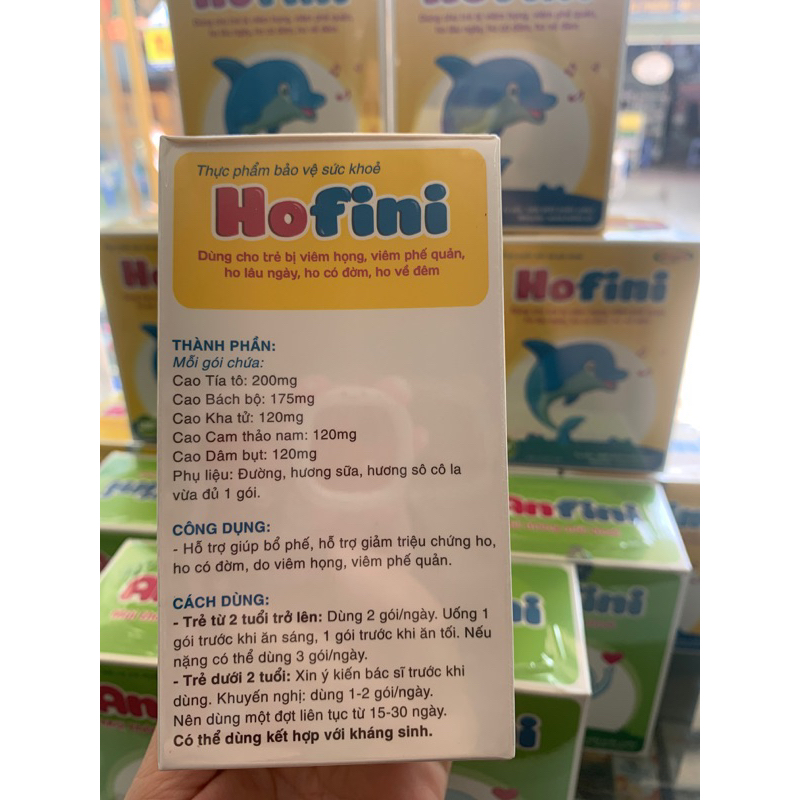 Hofini - trẻ bị viêm họng, viêm phế quản, ho lâu ngày, ho co đờm, ho về đêm