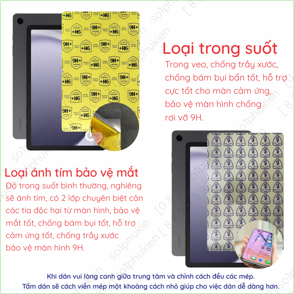 Dán màn hình cường lực Samsung Galaxy Tab A9 / Tab A9+  nano dẻo trong,nhám, cnt
