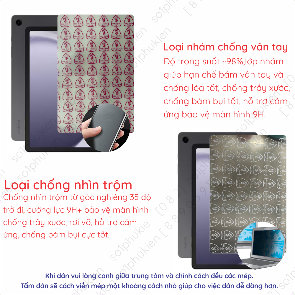 Dán màn hình cường lực Samsung Galaxy Tab A9 / Tab A9+  nano dẻo trong,nhám, cnt