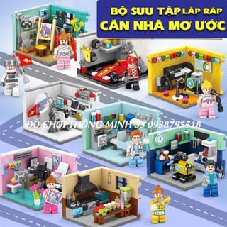 Đồ chơi giáo dục trẻ em, bộ lắp ráp căn phòng mơ ước, lắp ráp kỹ sư, lắp ráp bác sĩ, lắp ráp phi hành gia