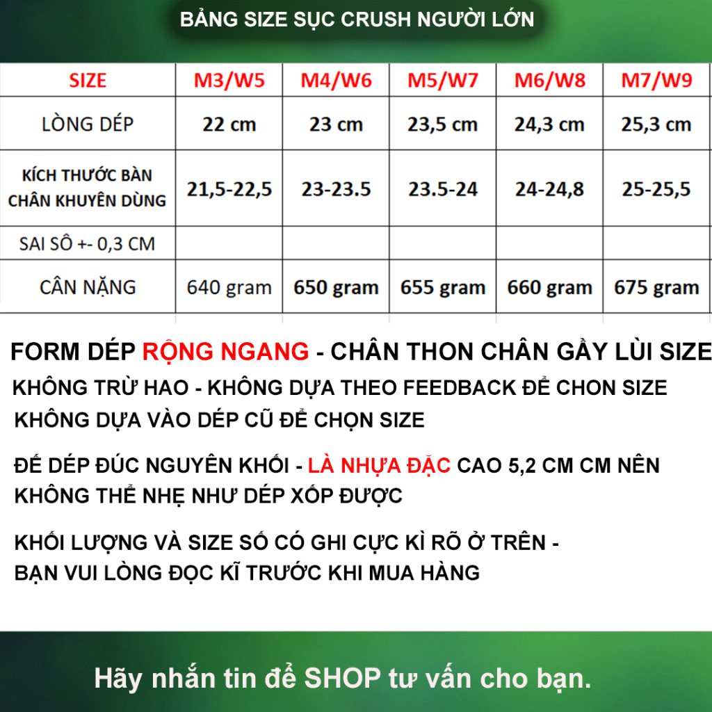 Dép sục cross classic crush unisex đế cao 5.2 cm tặng kèm 12 stickers 3D hoặc 18 hình 2D gắn dép, full tag