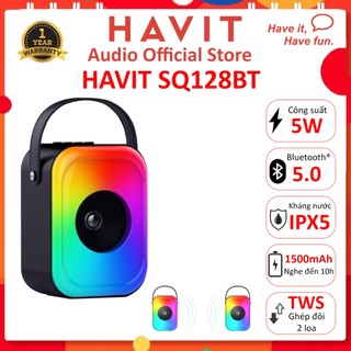 Loa bluetooth havit sq128bt, bluetooth 5.0, công suất 5w, nghe đến 8h - chính hãng bh 12 tháng
