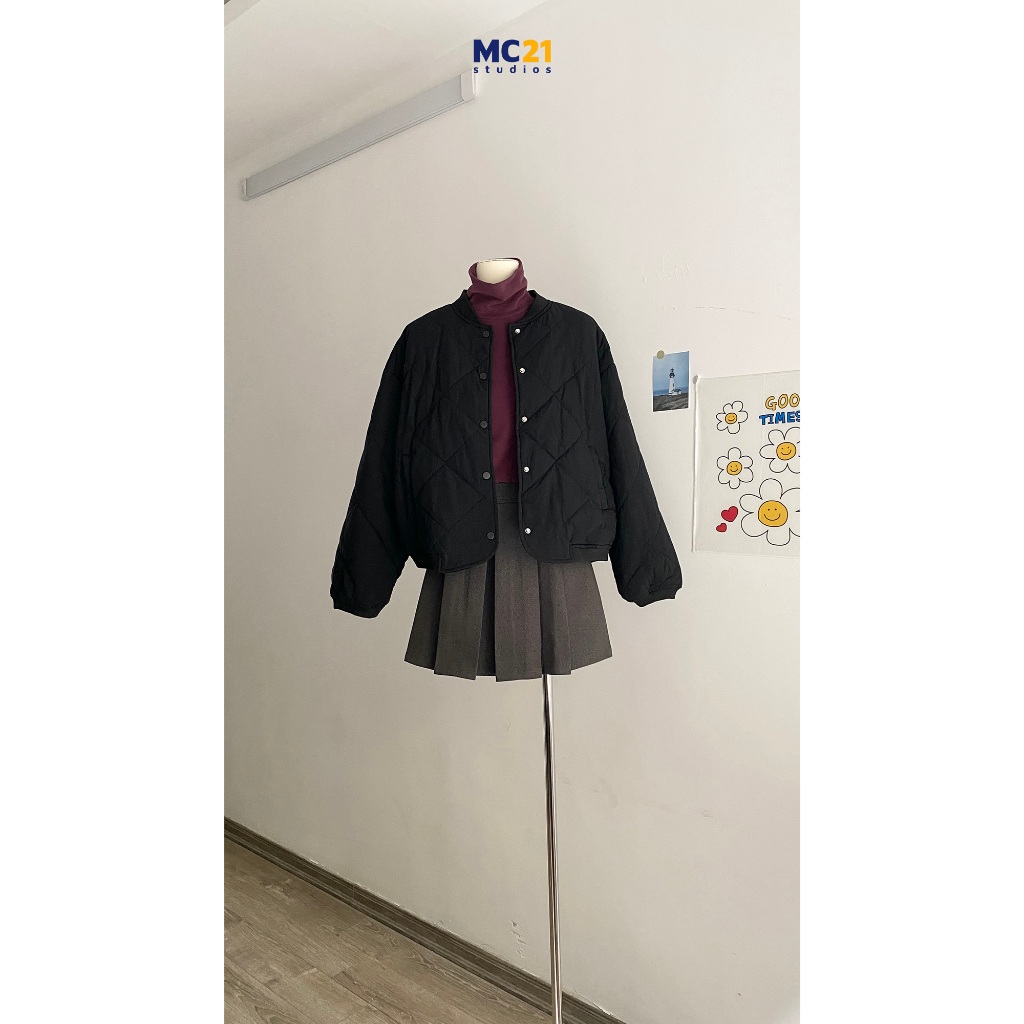 Áo khoác phao MC21.STUDIOS freesize chần bông dáng vừa Unisex Ulzzang Streetwear Hàn Quốc jacket form rộng A3829