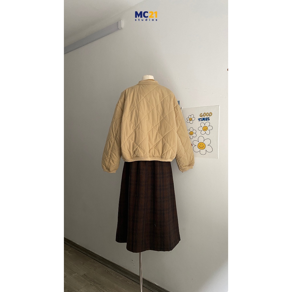 Áo khoác phao MC21.STUDIOS freesize chần bông dáng vừa Unisex Ulzzang Streetwear Hàn Quốc jacket form rộng A3829