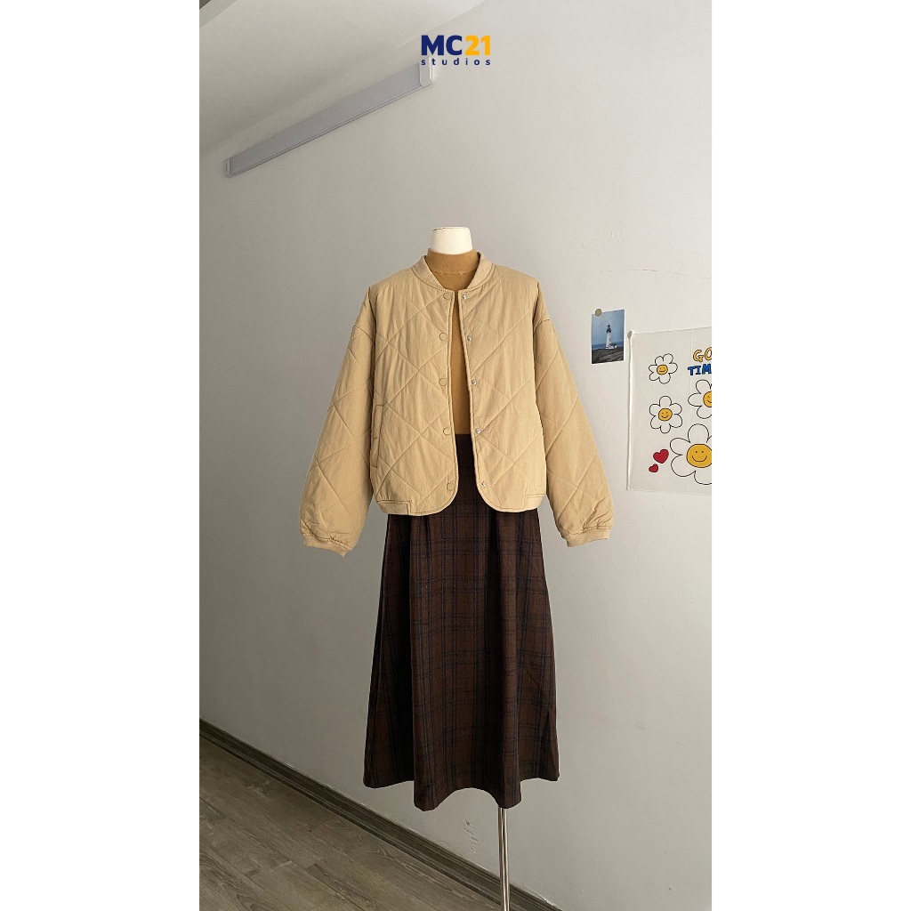 Áo khoác phao MC21.STUDIOS freesize chần bông dáng vừa Unisex Ulzzang Streetwear Hàn Quốc jacket form rộng A3829