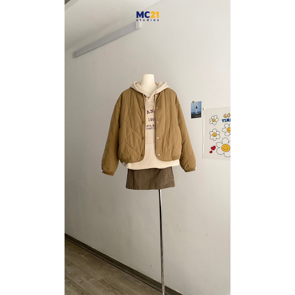 Áo khoác phao MC21.STUDIOS freesize chần bông dáng vừa Unisex Ulzzang Streetwear Hàn Quốc jacket form rộng A3829