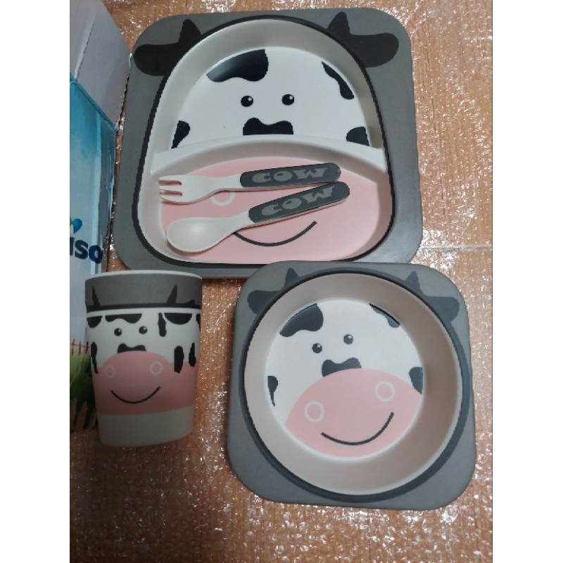 Bộ chén dĩa ăn dặm 5 món làm bằng bột tre an toàn cho e bé Friso