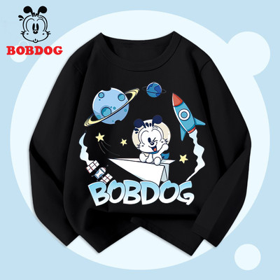 Áo thun dài tay bé trai BOBDOG áo thun chất liệu cotton thoáng khí in hình dễ thương cho bé