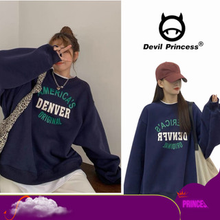 Áo sweater unisex deliz form rộng cổ tròn dáng dài basic chất nỉ cotton lót bông ấm Devil princess