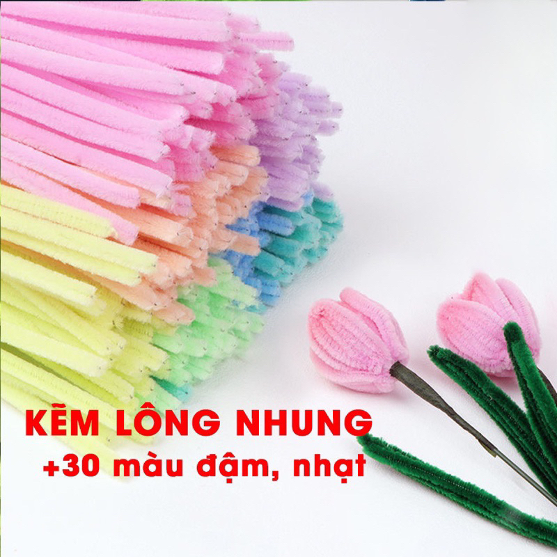 BÓ 100 KẼM NHUNG LÀM HOA