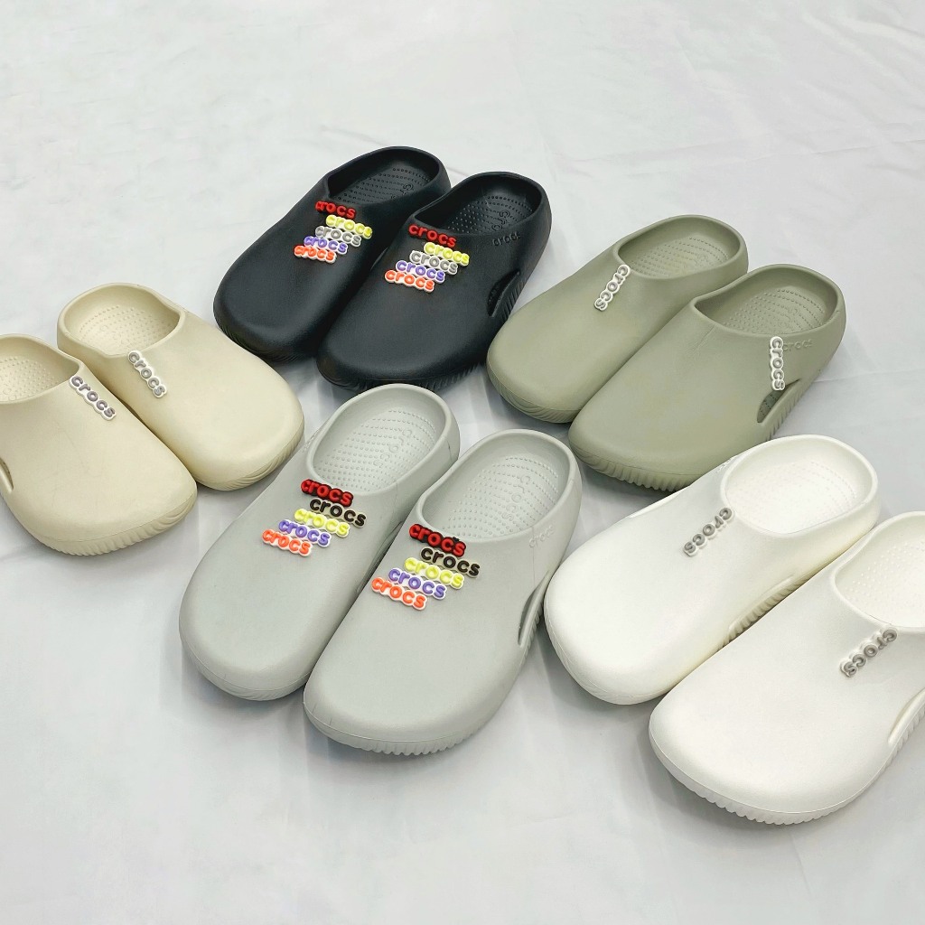 Dép Bánh Mì Sục Crocs Mellow Nguyên Khối Slide Unisex Nam Nữ Hàng Lỗi Cắt Đã Xử Lí Tặng Sticker
