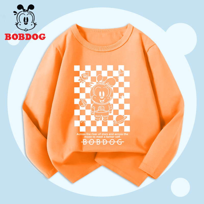 Áo dài tay bé trai BOBDOG, áo thun cotton in hình nghộ nghĩnh cho bé