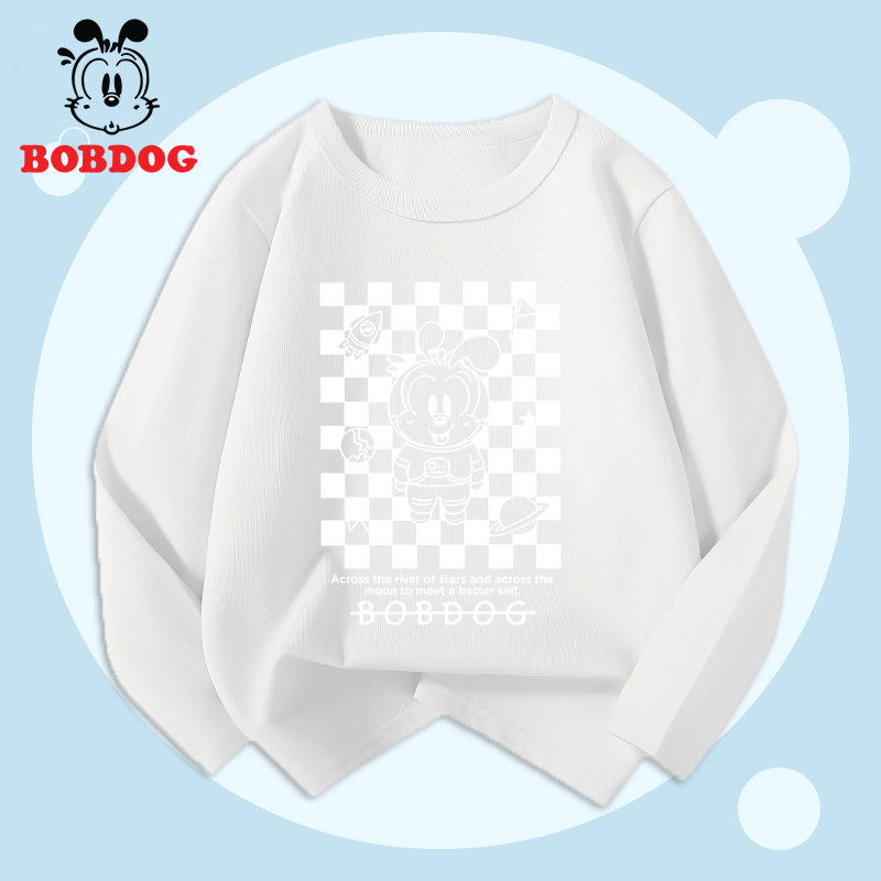 Áo dài tay bé trai BOBDOG, áo thun cotton in hình nghộ nghĩnh cho bé