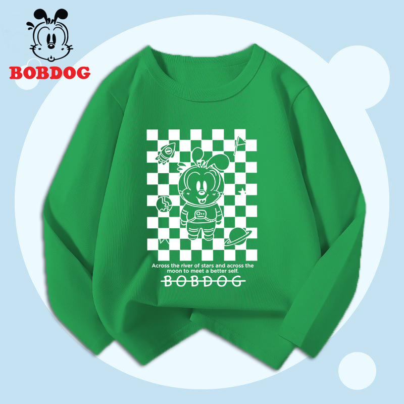 Áo dài tay bé trai BOBDOG, áo thun cotton in hình nghộ nghĩnh cho bé