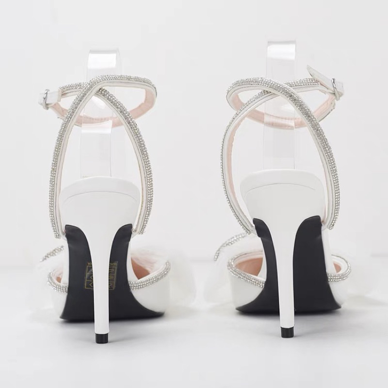 ORDER 🎀 Giày mũi nhọn nơ dây đá trắng