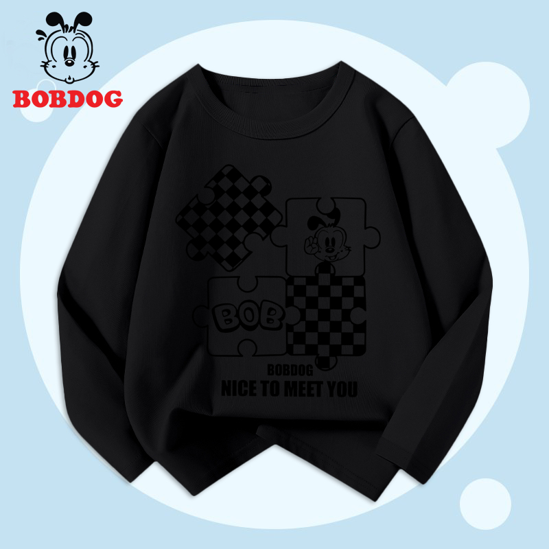 Áo dài tay bé trai BOBDOG, áo thun cotton in hình nghộ nghĩnh cho bé